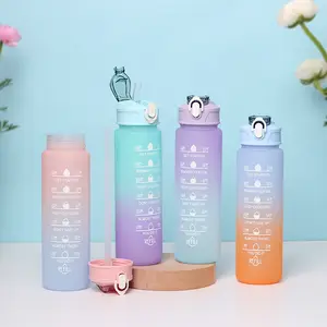 Bán buôn số lượng lớn sản phẩm món quà giáng sinh nhựa uống chai 800ml Frosted Gradient màu thể thao ngoài trời chai nước