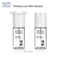 Bouteille de pompe de pulvérisation de verrouillage de torsion portable 80ml 100ml 120ml bouteille de pulvérisation de réglage de maquillage bouteilles cosmétiques en plastique PETG à brume fine