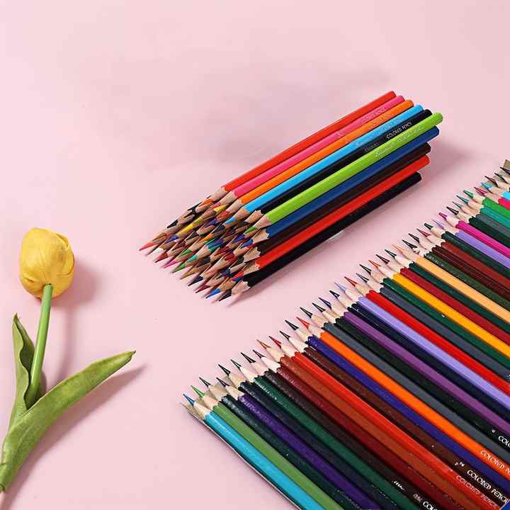 Hexagonal Pattern Colored Pencil Set 12 24 36 48 Pack in Paper Tube for School Usage