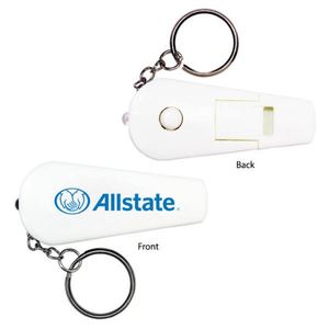 <b>Custom</b> Logo Light Whistle <b>Custom</b> <b>Keychain</b> With a Push Button Activated Bright Red Light and a Loud Whistle at the Opposite End - Product Image 5