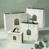 Boîte cadeau rigide à double porte magnétique personnalisée avec poignée, estampage à chaud or et pelliculage mat pour emballage de bonbons de mariage