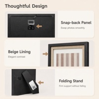 Cadre photo moderne en MDF 5x7 pouces couleur personnalisée avec support stable et couches tridimensionnelles pour bureau/galerie