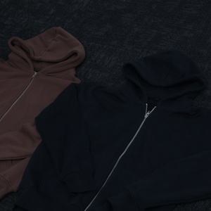 Sweat à capuche zippé personnalisé pour homme en coton French Terry, coupe ample, effet vieilli, service OEM disponible - Product Image 5