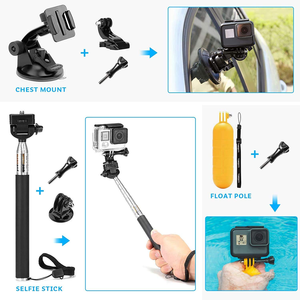 ชุดอุปกรณ์ติดตั้งกล้องแอคชั่นสำหรับ GoPro Hero 13 12 11 ที่ยึดติดหน้าอกแบบสุญญากาศ ที่จับแบบลอยได้ ไม้เซลฟี่ ขาตั้งกล้อง สายรัดข้อมือ ขายส่ง - Product Image 5