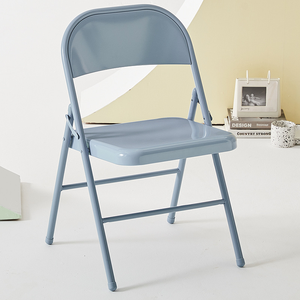 Venta caliente Silla plegable simple Silla de acero Silla de respaldo de estilo simple para comedor - Product Image 3