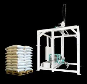 Mesin Palletizer semen, Palletizer bubuk presisi tinggi tingkat rendah otomatis 15kg 20kg 25kg