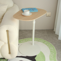 Table basse ADA minimaliste moderne à colonne unique pour salon, avec hauteur réglable par vérin à gaz, bureau console pour ordinateur portable et canapé