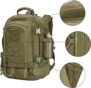 Custom Black Outdoor Waterproof Hiking Oxford Tactical Backpack Bags With Webbing