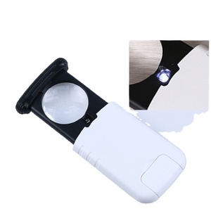 NO.93708 Loupe de lecture extractible 8X LED, loupe de poche à lentille acrylique ronde - Product Image 1