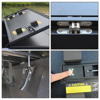 Couvercle de tonneau rétractable en fibre de verre enroulable pour Dodge Ram 1500 & Ford Hard Folding avec fonction de verrouillage pour tout-terrain Quad Fold