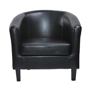 Sillas de Acento Giratorias Modernas Hechas a Mano, Ecológicas, de Cuero Sintético Negro, Muebles para Sala de Estar y Dormitorio - Product Image 4