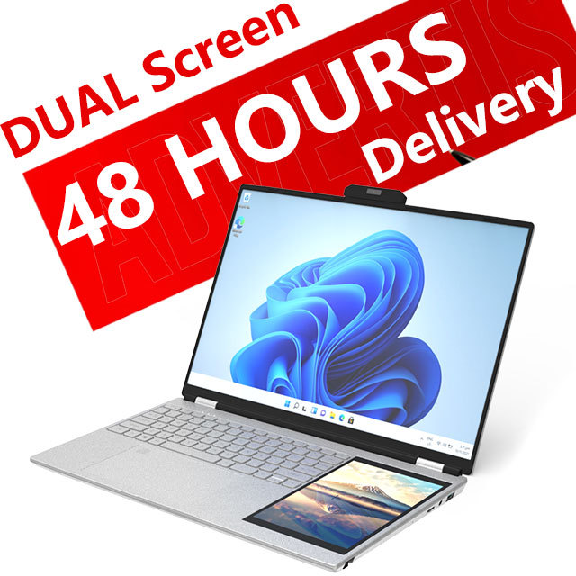 Win11 CPU N150 Dual Screen Laptop 15.6+7Inch Touch Screen Laptops Brand New 32GB SSD 1TB Business Notebook Laptop Computer