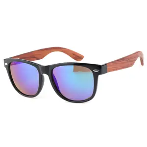Anteojos de sol con logotipo personalizado para hombre, gafas de sol masculinas de marca famosa, a la moda, de madera