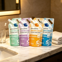 Pochettes souples personnalisées avec bec verseur pour savon liquide, shampoing, lessive – Emballage Doypack imprimé sur mesure pour recharges de produits ménagers