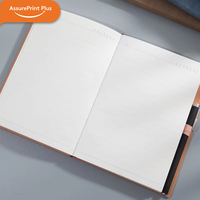 Carnet de notes professionnel en cuir PU avec logo personnalisé en creux, porte-stylo, journal d'écriture de bureau, coffret cadeau à couverture rigide