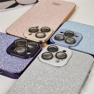 Long lanh Bling PC kim cương đính cườm trường hợp điện thoại cho <span class=keywords><strong>Iphone</strong></span> 15 16 14 Pro cộng với Max Cover quay lại - Product Image 5