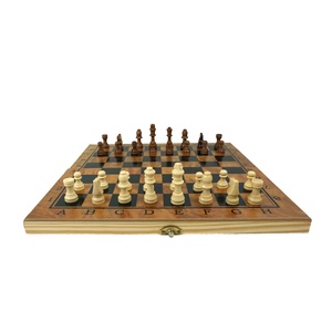 Wholesale 3 in 1 <strong>Wooden</strong> <strong>Chess</strong> <strong>Set</strong> with <strong>Wooden</strong> Folding <strong>Chess</strong> Board <strong>Chess</strong> Piece Kid Puzzle Board Game - Product Image 3