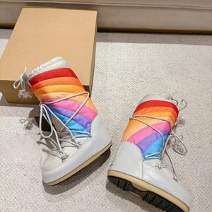 Bottes de neige Moon Ski pour sports d'hiver, épaisses, chaudes, à manches en coton, antidérapantes, résistantes à l'usure, à lanières, longues, en fourrure pour femmes - Product Image 3