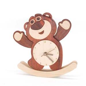 Reloj de Oso de Fresa, Material de Bricolaje para Trabajos en Madera, Bolsa de Materiales, Juguete Educativo de Madera para Niños, Figura de Juguete, Regalo Creativo Hecho a Mano - Product Image 1