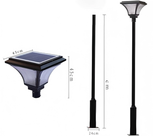 مصباح حديقة <span class=keywords><strong>LED</strong></span> يعمل بالطاقة الشمسية للاستخدام الخارجي IP65، هيكل من الحديد والأكريليك مقاوم للماء، تحكم عن بعد، درجة حرارة لون قابلة للتعديل، يعمل بالبطارية - Product Image 2