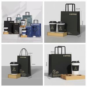 Bolsas de Papel Kraft Impresas Personalizadas para Llevar Café, Bolsas Ecológicas para Entrega de Alimentos para Cafeterías y Restaurantes - Product Image 4