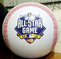 Modèle de ballon de baseball gonflable géant personnalisé avec logo en 3D gratuit pour la publicité en plein air