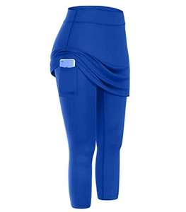 Pantaloni Leggings Yoga da donna a vita alta 2 pezzi Plus Size con tasche in tinta unita Spandex/Nylon con chiusura elastica in vita - Product Image 6