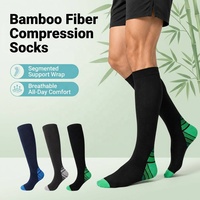 Chaussettes de compression dégradées en fibre de bambou pour hommes, femmes et jeunes, respirantes, anti-fatigue, anti-transpiration, avec soutien de la voûte plantaire, pour la course et le cyclisme