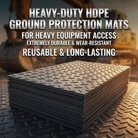 Tapetes de Protección para Suelo de Plástico HDPE de 25 mm de Grosor, 4x8 pies, para Equipo Pesado, Modelo FarSight A3