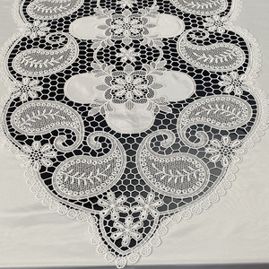 ผ้าปูโต๊ะรักษ์โลก ขายส่ง ผ้าแจ็คการ์ดลายดอกไม้ปักลายลูกไม้สีขาว ทนทาน กันน้ำ สำหรับบ้าน โรงแรม งานแต่งงาน - Product Image 5