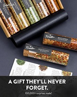 TIMBER TASTE Set Hadiah Bumbu Gourmet Italia untuk Liburan, Stoples Bumbu Logam Ramah Lingkungan untuk Pria Wanita Ayah Pacar
