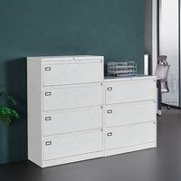 Armoire de classement latérale en acier durable à 4 tiroirs pour bureau, meuble de rangement métallique large pour dossiers de format Lettre/Légal/F4/A4