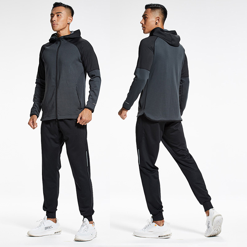 Mens Tracksuit Set Full Zipper Jacket