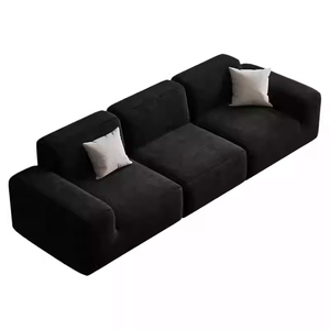 Canapés compressés modernes en tissu velours côtelé chenille noire sans cadre éponge pour salon, <span class=keywords><strong>canapé</strong></span> à compression sous vide - Product Image 5