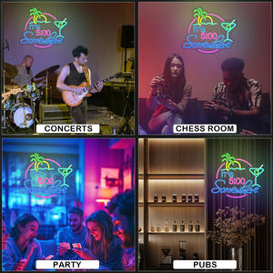 Tigre Conejo Letrero de neón "5 en punto en cualquier lugar" Características Extrañas luces LED moradas Decoración de pared de la casa Casa de fiesta de vacaciones - Product Image 3