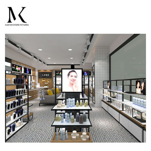 Tùy chỉnh hiện đại thương mại mỹ phẩm cửa hàng bán lẻ thiết kế nội thất ý tưởng bằng gỗ hiển thị trung tâm mua sắm trang điểm kiosk giới thiệu - Product Image 1