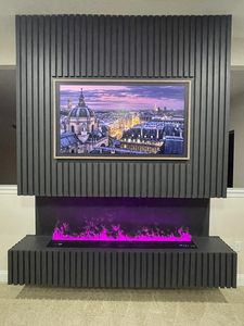 Foyer à vapeur d'eau en <span class=keywords><strong>marbre</strong></span> de style italien moderne avec support TV Décoration intérieure d'hôtel et de villa Foyer électrique à flamme LED - Product Image 3