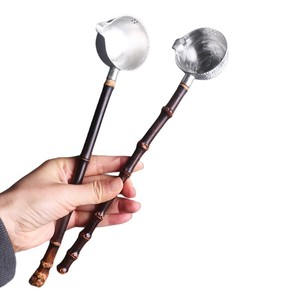Pure Tin Tea Spoon Bamboo Handle Long Handle Traditional Chinese Tea Ceremony Accessory Tea Brewing Tool - Product Image 5