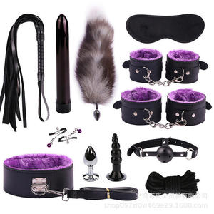 Foreign trade hot-selling SM leather plush <b>set</b>, 14-piece alternative <b>bondage</b> and restraint <b>set</b>, wholesale alternative toys. - Product Image 1