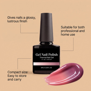 Vernis à ongles gel à base d'eau en PET thermosensible, couleur <span class=keywords><strong>nude</strong></span>, longue tenue, brillant, pour la décoration des ongles, en flacon - Product Image 4