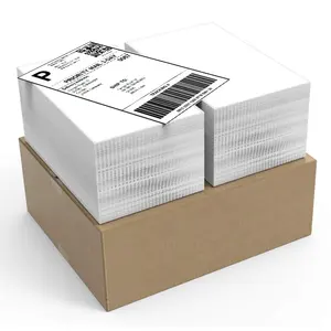 Wholesale Direct Thermal Waterproof Paper Label Fanfold Waybill Sticker A6 100x150 4x6 Size for Shipping Adhesive Type