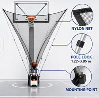 Machine de Retour de Ballon de Basket Portable, Entraîneur de Tir à Rebond Automatique, Aide à la Pratique du Retour de Ballon pour la Gym et les Entraînements en Solo sur Terrain