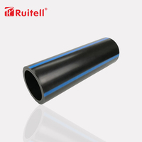 Tuyau d'eau flexible en PE noir haute pression PN10 durable pour l'alimentation en eau - Diverses tailles (DN75-DN800) et longueurs (100m-300m)