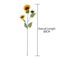 MW33710 Fleur artificielle décorative en soie, vente en gros, toucher réaliste, tournesol géant pour mariage