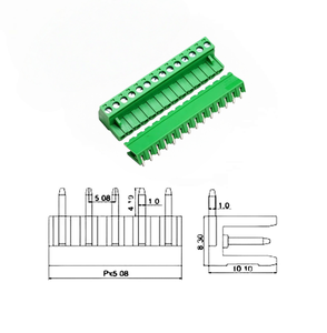 FJY 300V 15A 5.08mmピッチ銅コンタクトねじ端子ブロック2ポールメスコネクタ2EGG 2EDGK - Product Image 3