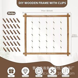 Wooden Photo <b>Display</b> Rack Rectangle <b>Wall</b> Mounted For Living Room Christmas Decoration Artwork <b>Display</b> Board - Product Image 2
