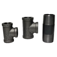 Raccords de tuyauterie en fonte malléable noire FM UL EN SAME 1/4~6' : Té, Coude galvanisé, Bouchons, Raccord à union, Vanne à boisseau sphérique basse pression
