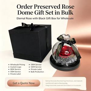 El Mejor Regalo para el Día de San Valentín, Graduación, Navidad: La Bella y la Bestia, Rosa en Forma de Corazón en Cúpula de Cristal, Rosas Frescas Hechas a Mano - Product Image 5
