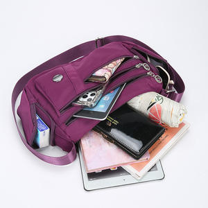 Bolso cruzado de tela Oxford para mujer, bolso de hombro morado de gran capacidad resistente al agua para uso diario, primavera 2025 - Product Image 3