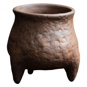Vecchio fango di roccia a tre gambe Retro bruciatore di incenso piccolo diffusore di aromaterapia per Kung Fu Set da tè per interni decorazione Desktop incenso - Product Image 5